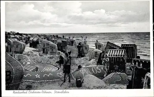 Ak Nordseebad Duhnen Cuxhaven, Strandleben, Sandburgen