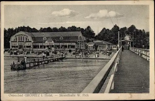 Ak Ostseebad Grömitz in Holstein, Strandhalle W. Fick