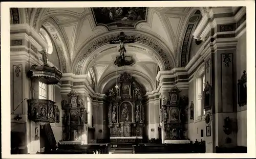 Ak Vachendorf in Oberbayern, Kath. Pfarrkirche, Kircheninneres