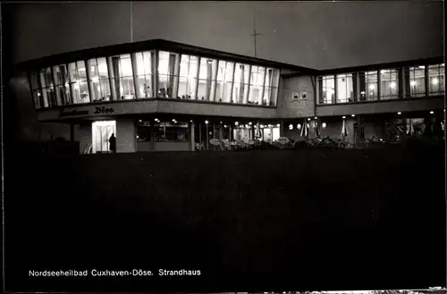 Ak Nordseebad Döse Cuxhaven, Strandhaus am Abend