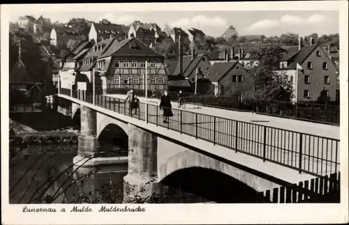 Ak Lunzenau in Sachsen, Muldenbrücke