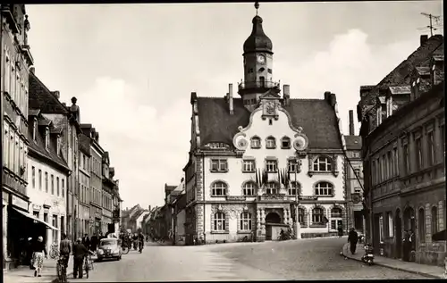 Ak Geringswalde Sachsen, Markt mit Rathaus