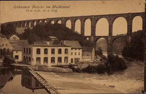 Ak Göhren Wechselburg in Sachsen, Göhrener Brücke, Viadukt, Muldental