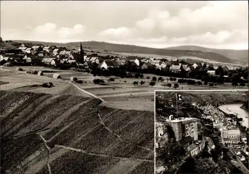 Ak Dellhofen Oberwesel am Rhein, Gasthaus Stahl-Pension, Panorama vom Ort