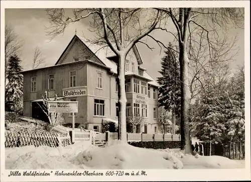 Ak Hahnenklee Bockswiese Goslar im Harz, Pension Villa Waldfrieden