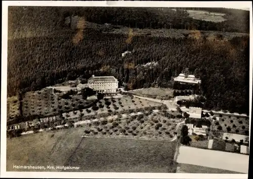 Ak Helmarshausen Bad Karlshafen in Hessen, Waldsanatorium, Fliegeraufnahme