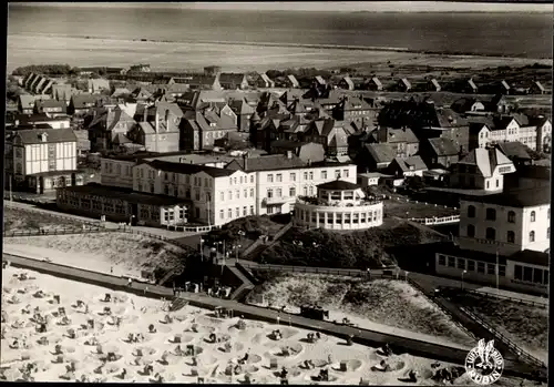 Ak Nordseebad Wangerooge in Ostfriesland, Strand mit Café Pudding