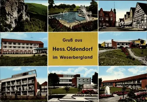Ak Hessisch Oldendorf an der Weser, Freibad, Wohnhäuser