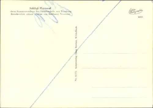 Ak Werneck in Unterfranken, Schloss