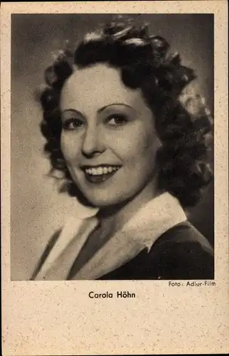 Ak Schauspielerin Carola Höhn, Portrait