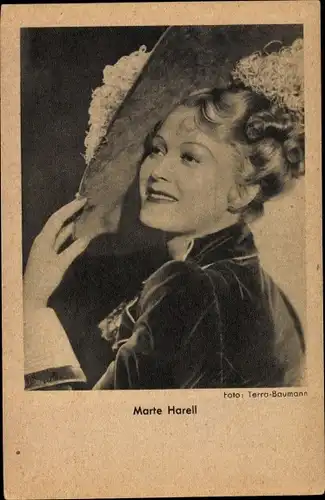 Ak Schauspielerin Marte Harell, Portrait