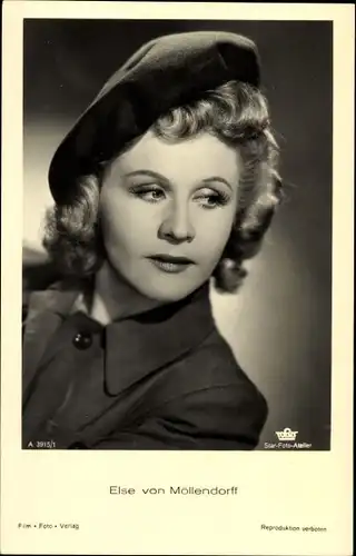 Ak Schauspielerin Else von Möllendorff, Portrait mit Mütze