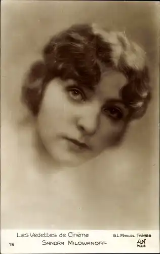 Ak Schauspielerin Sandra Milowanoff, Portrait