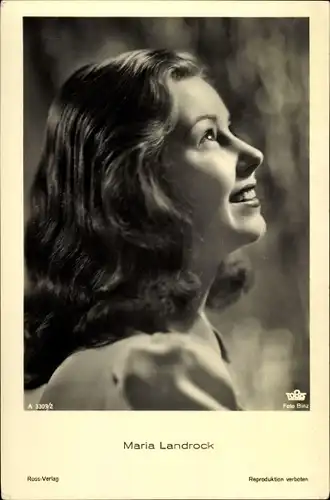 Ak Schauspielerin Maria Landrock, Portrait, Profilansicht, Tobis Film, Ross Verlag A 3309 2