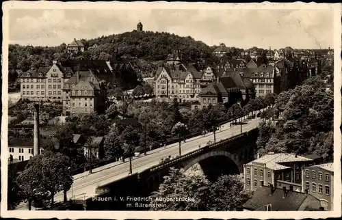 Ak Plauen im Vogtland, Friedrich August Brücke, Bärenstein