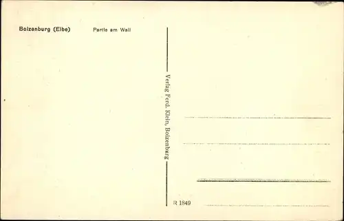 Ak Boizenburg an der Elbe, Partie am Wall