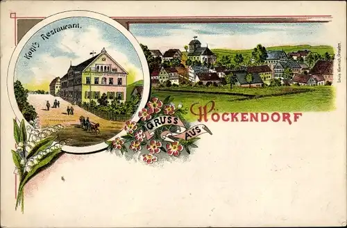 Litho Höckendorf Klingenberg im Osterzgebirge, Kohl's Restaurant, Gesamtansicht