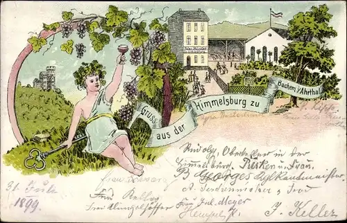 Litho Bachem Bad Neuenahr Ahrweiler in Rheinland Pfalz, Himmelsburg, Engel, Wein