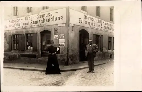 Foto Ak Connewitz Leipzig in Sachsen, Gemischtwarenladen C.M. Kasper & Sohn