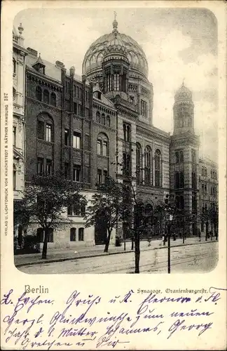 Judaika Ak Berlin Mitte, Synagoge, Oranienburger Straße