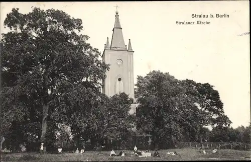 Ak Berlin Friedrichshain Stralau, Stralauer Kirche