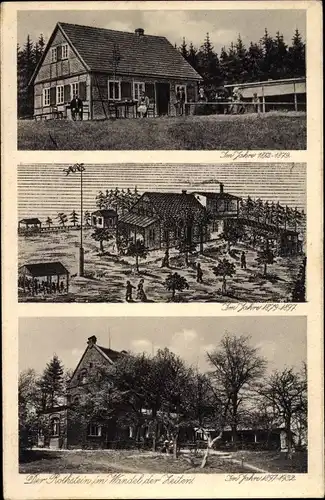 Ak Rothstein Rotstein Reichenbach in der Oberlausitz, Gasthaus im Wandel der Zeiten