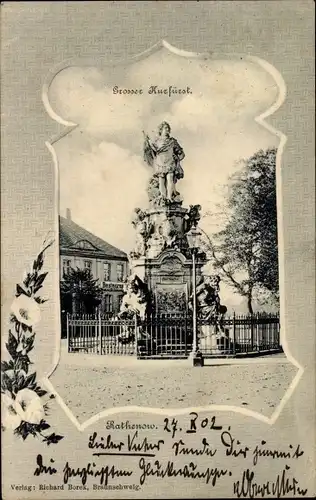 Passepartout Ak Rathenow im Havelland, Denkmal Großer Kurfürst