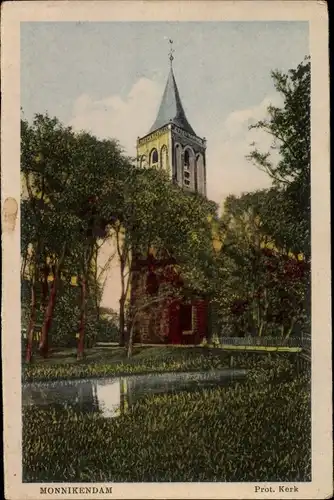 Ak Monnickendam Waterland Nordholland Niederlande, Prot. Kerk