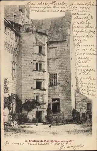 Ak Montsoreau Maine et Loire, Le Chateau, Escalier