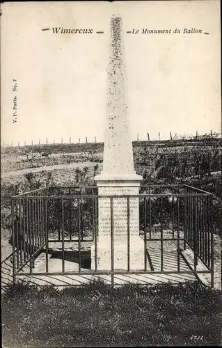 Ak Wimereux Pas de Calais, Le Monument du Ballon