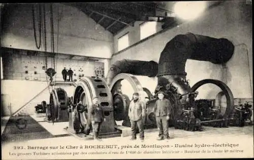 Ak Rochebut Allier, Usine hydro-electrique, Barrage sue le Cher