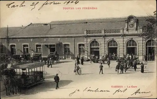 Ak Tarbes Hautes Pyrénées, La Gare