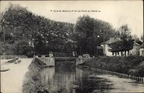 Ak Claye Souilly Seine et Marne, Le Pont du Canal