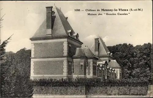 Ak Moussy le Vieux Seine et Marne, Chateau, Maison des Gueules Cassees