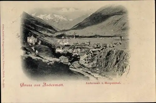 Ak Andermatt Kanton Uri, Gesamtansicht, Hospental