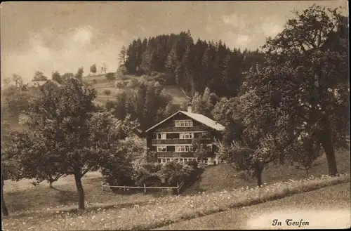 Ak Teufen Kanton Appenzell Ausserrhoden Schweiz, Blick auf den Ort, Villa