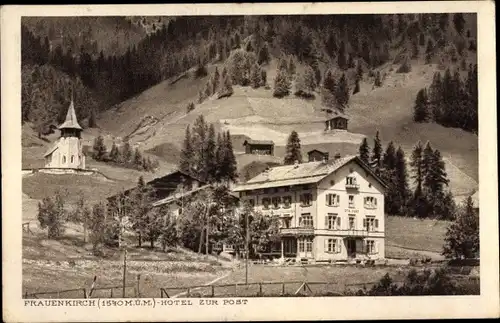 Ak Frauenkirch Davos Kanton Graubünden, Hotel zur Post