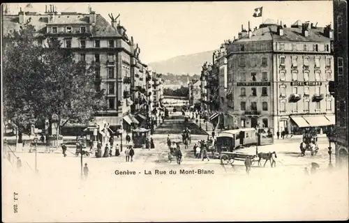 Ak Genève Genf Stadt, La Rue du Mont Blanc