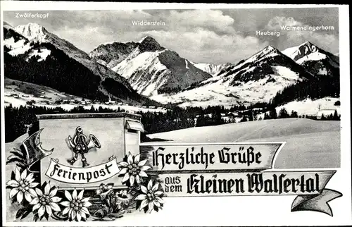 Ak Walsertal Vorarlberg, Blick auf das Sporthotel, Edelweiß, Zwölferkopf, Widderstein, Heuberg