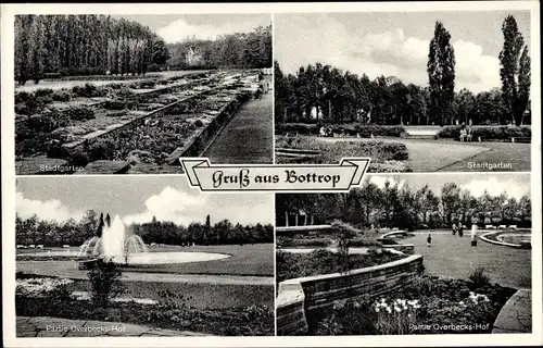 Ak Bottrop im Ruhrgebiet, Stadtgarten, Partie Overbecks-Hof