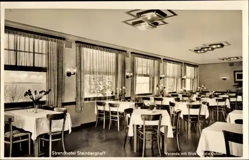Ak Steinberghaff Steinberg in Schleswig Holstein, Strandhotel, Innenansicht
