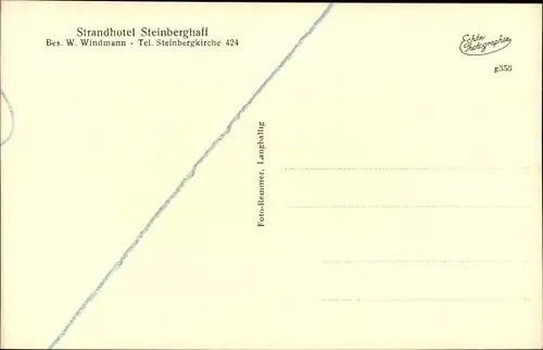 Ak Steinberghaff Steinberg in Schleswig Holstein, Strandhotel, Innenansicht