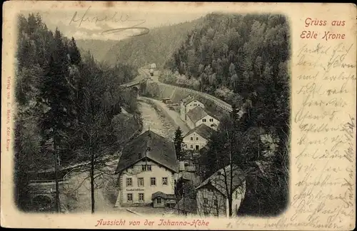 Ak Edle Krone Klingenberg im Erzgebirge, Aussicht von der Johanna Höhe