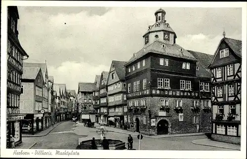 Ak Herborn Lahn Dillkreis, Brunnen am Marktplatz