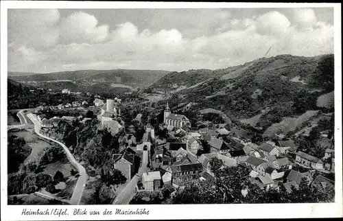 Ak Heimbach in der Eifel, Ort von der Marienhöhe aus gesehen