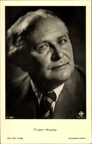 Ak Schauspieler Eugen Klöpfer, Portrait im Anzug, Ufa Film, Film Foto Verlag A 3469/1