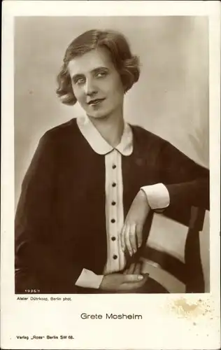 Ak Schauspielerin Grete Mosheim, Portrait, Ross Verlag 1926/1
