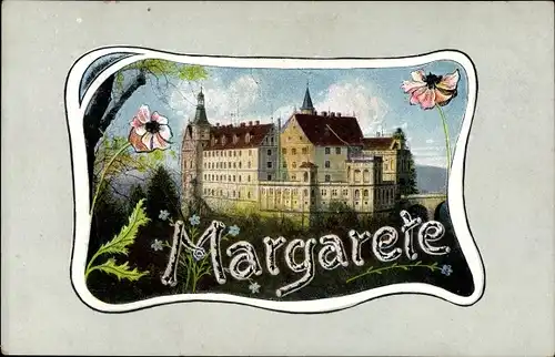 Buchstaben Ak Vorname Margarete, Schloss