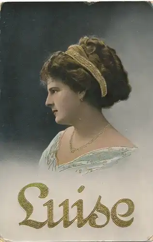 Präge Buchstaben Ak Vorname Luise, Frauenportrait