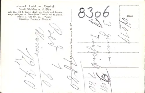 Ak Stadt Wehlen an der Elbe Sachsen, Schmuck's Hotel, Cafegarten